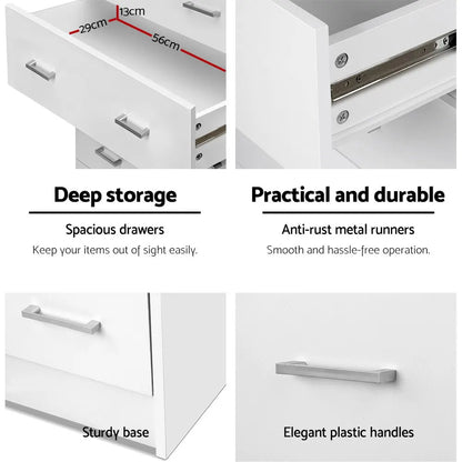 Artiss 4 Chest of Drawers - ANDES White - Image 7