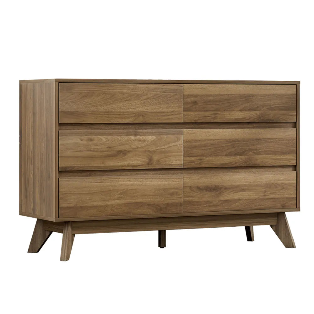 Artiss 6 Chest of Drawers - XAVI Walnut - Image 3