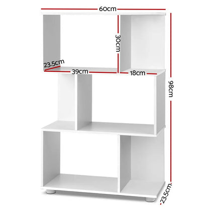 Artiss Bookshelf 3 Tiers - NINA White - Image 4