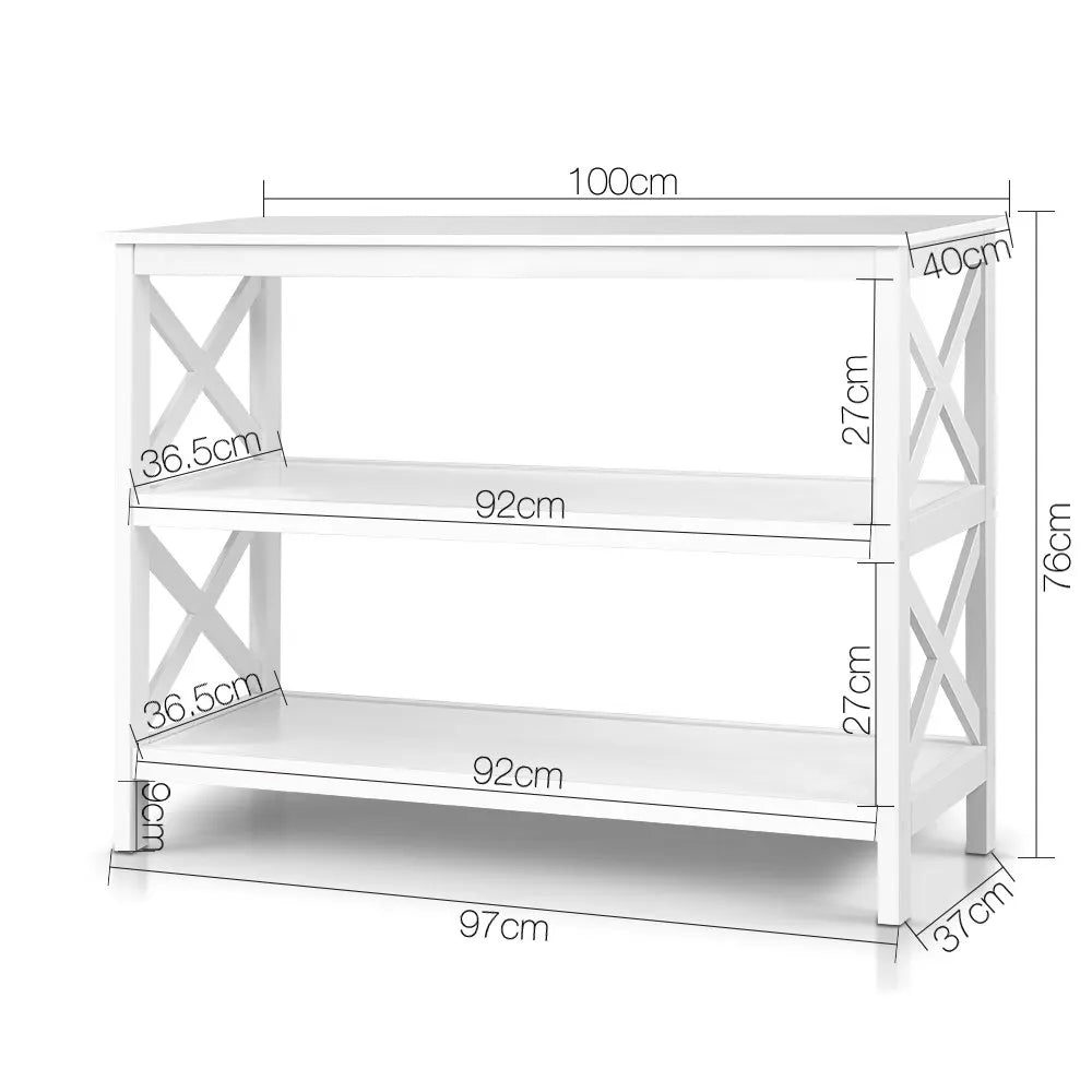Artiss Console Table 3-tier White Polly - Image 4