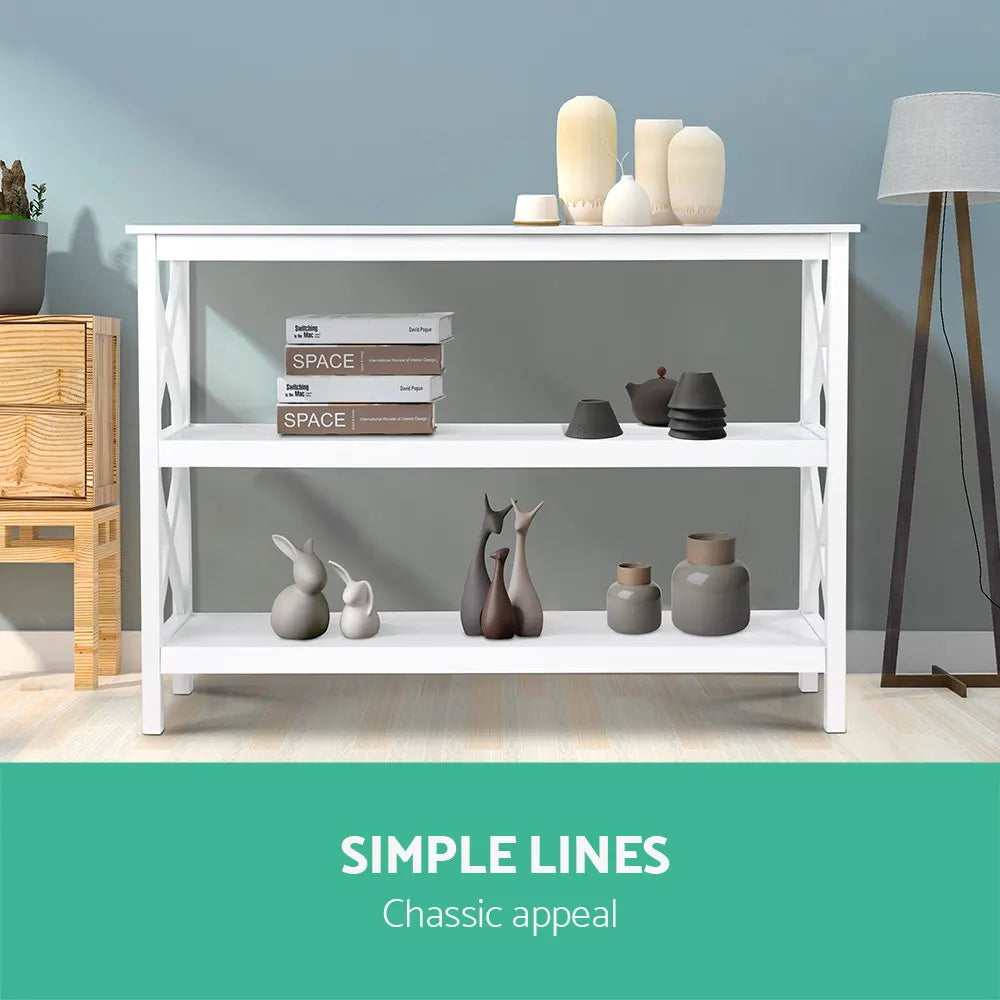 Artiss Console Table 3-tier White Polly - Image 5