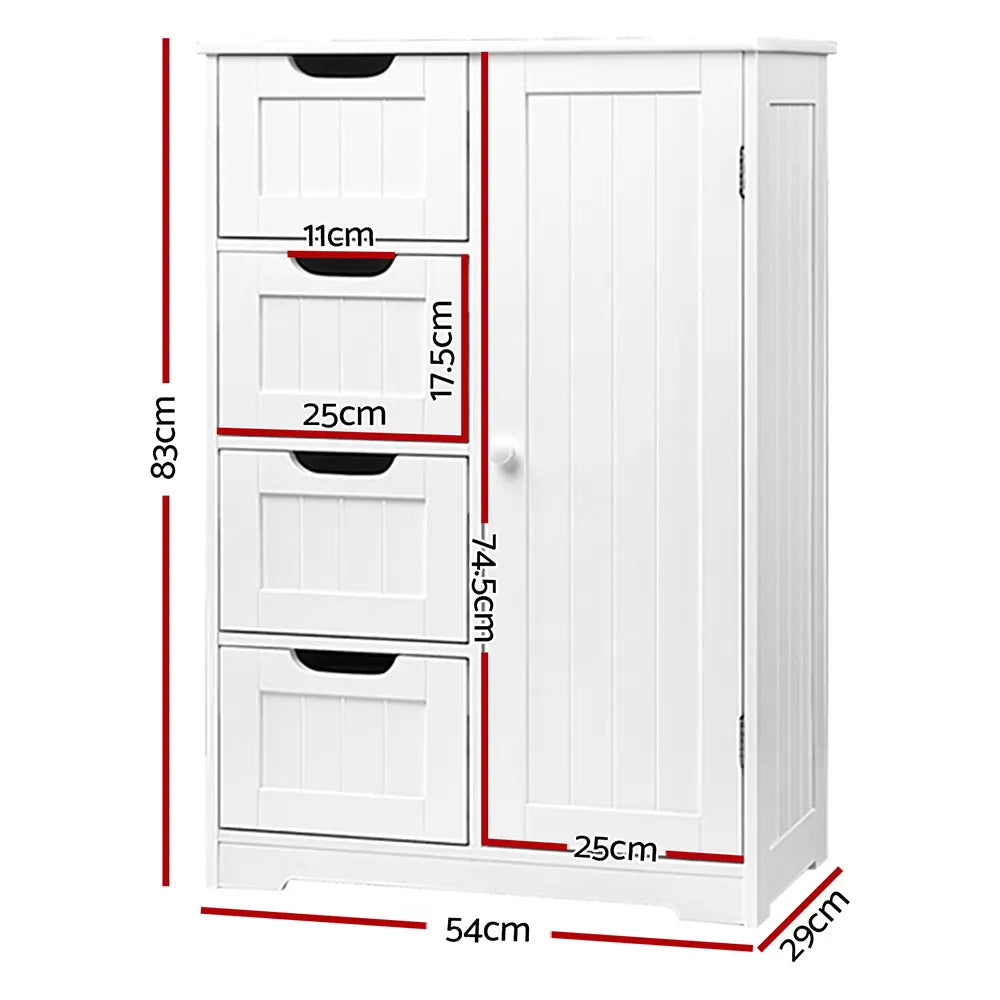 Artiss Bathroom Cabinet Storage Drawers White - Image 2