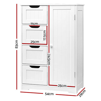 Artiss Bathroom Cabinet Storage Drawers White - Image 2