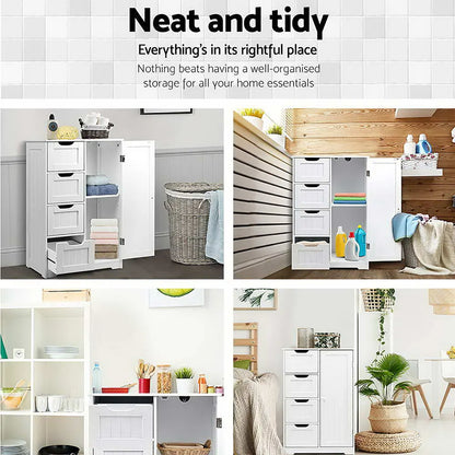 Artiss Bathroom Cabinet Storage Drawers White - Image 6