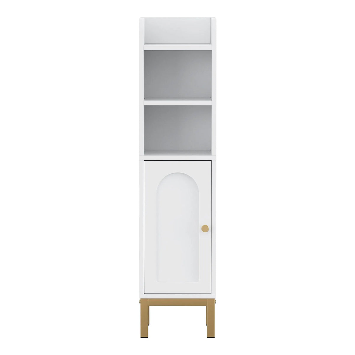 Artiss 2X Bathroom Storage Cabinet Floor Organizer Toilet Corner Adjustable Shelf with Door White - Image 4