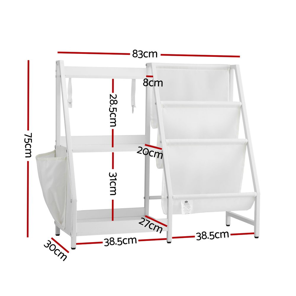 Keezi 3-Tier Kids Bookshelf Bookcase Children Toy Storage Organizer Rack Display Shelf - Image 2