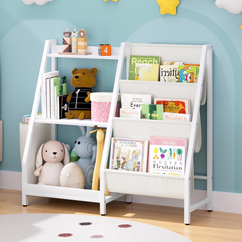 Keezi 3-Tier Kids Bookshelf Bookcase Children Toy Storage Organizer Rack Display Shelf - Image 7