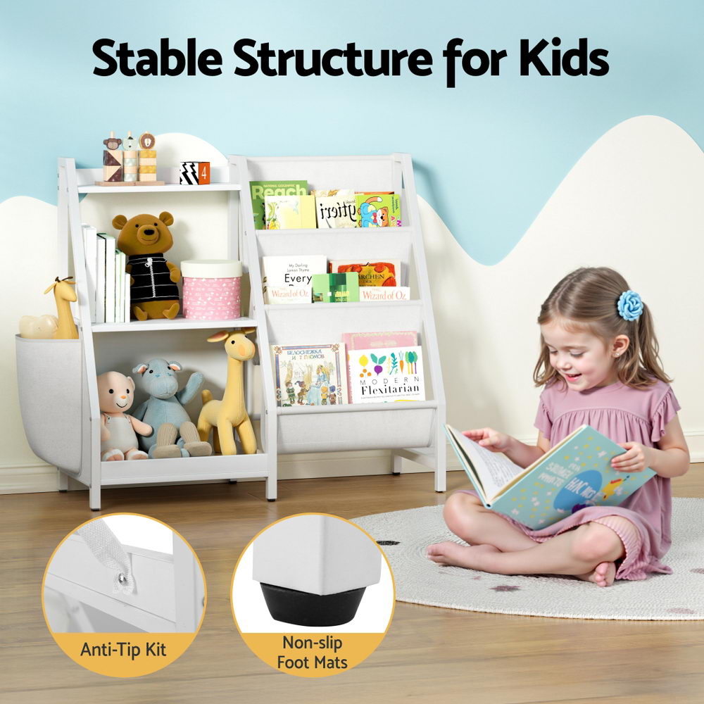 Keezi 3-Tier Kids Bookshelf Bookcase Children Toy Storage Organizer Rack Display Shelf - Image 8