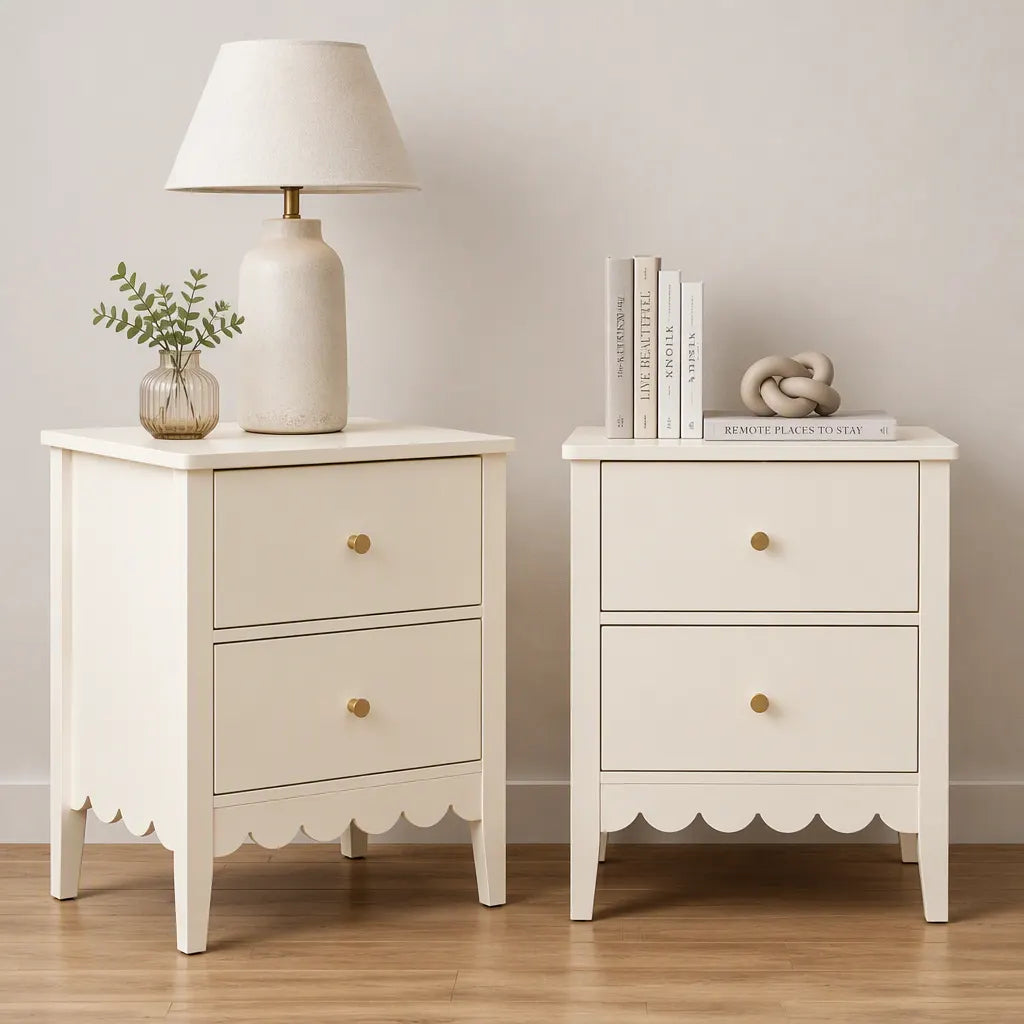 Artiss 2x Bedside Table 2 Drawers Bedroom Storage Nightstand White
