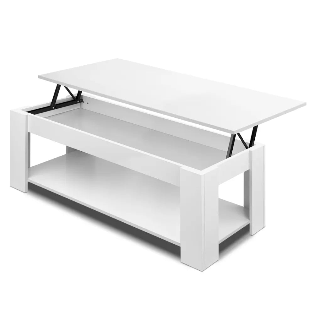 Artiss Coffee Table Lift-top Coffee Table White - Image 8