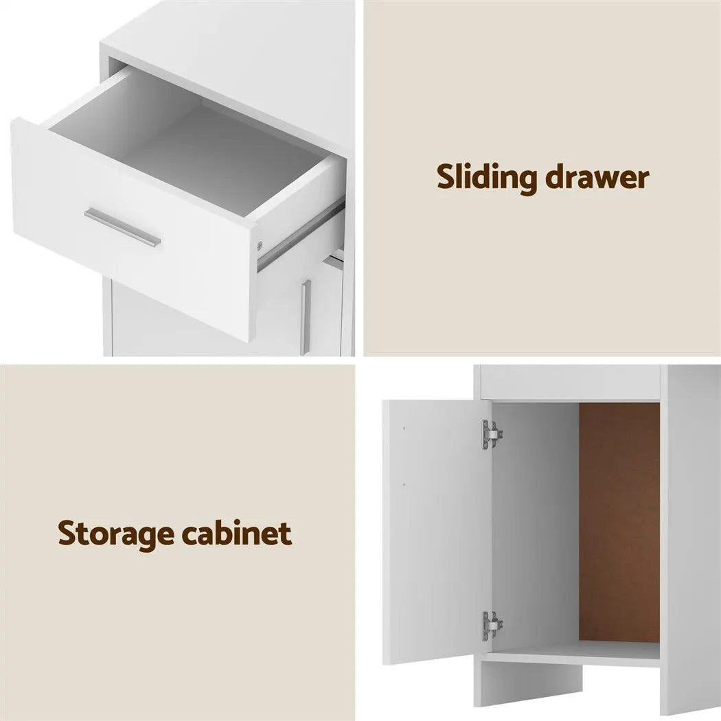 Artiss Computer Desk Drawer Cabinet White 100CM - Image 6