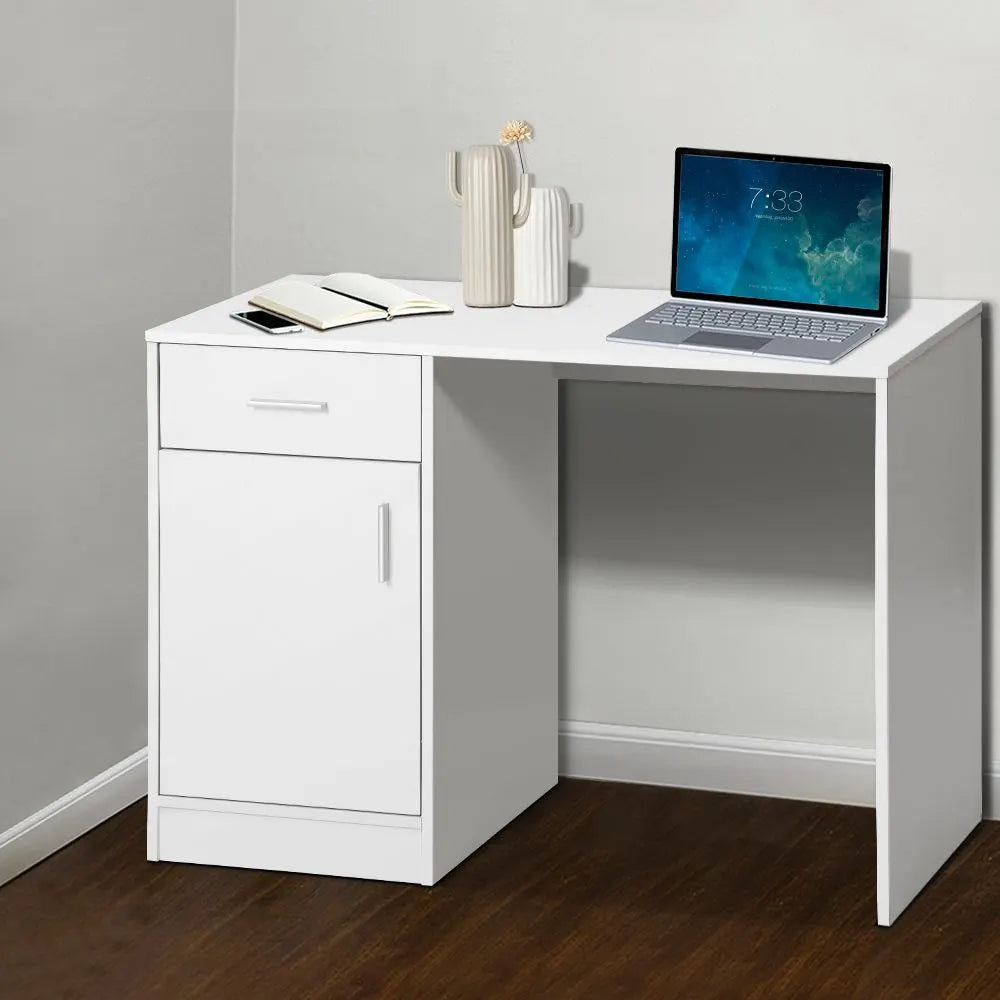 Artiss Computer Desk Drawer Cabinet White 100CM - Image 7