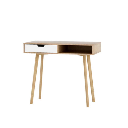 Artiss Computer Desk Drawer Cabinet Shelf Oak 90CM - Image 8