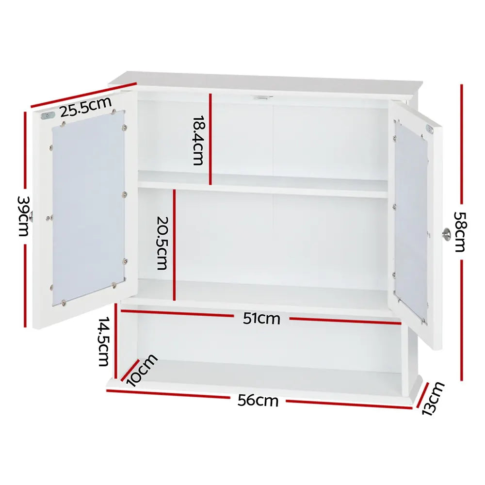 Artiss Bathroom Mirror Cabinet Storage Cupboard - Image 2