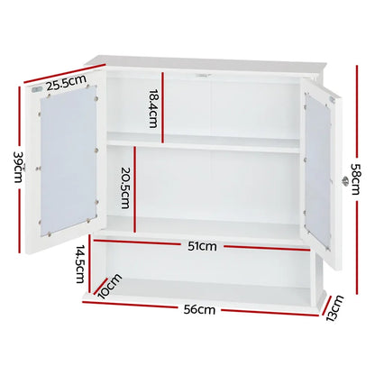 Artiss Bathroom Mirror Cabinet Storage Cupboard - Image 2