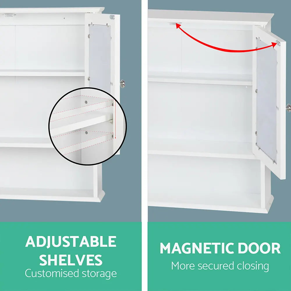 Artiss Bathroom Mirror Cabinet Storage Cupboard - Image 4