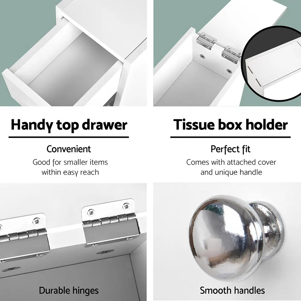 Artiss Bathroom Storage Cabinet Tissue Holder - Image 4