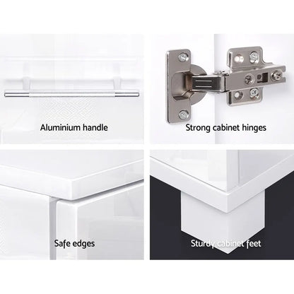 Artiss Buffet Sideboard High Gloss - White - Image 7