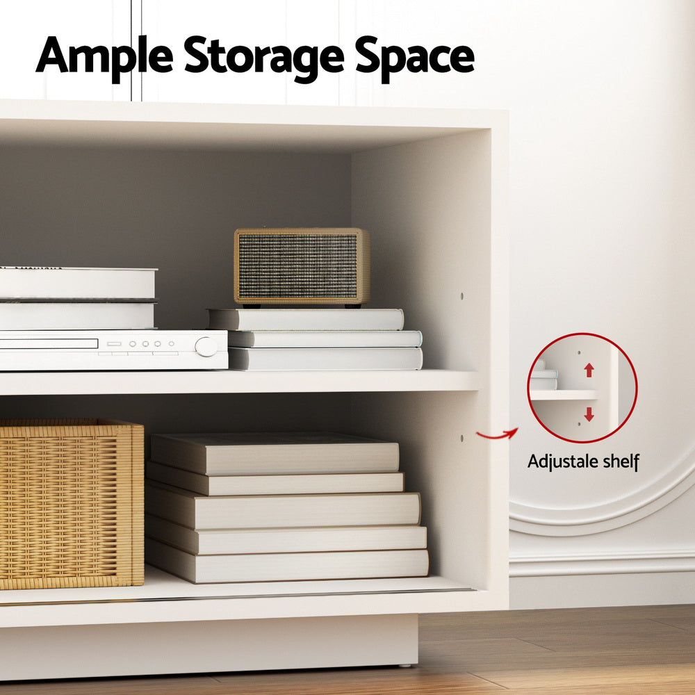Artiss TV Unit Entertainment Unit Storage Cabinet 160cm White - Image 6