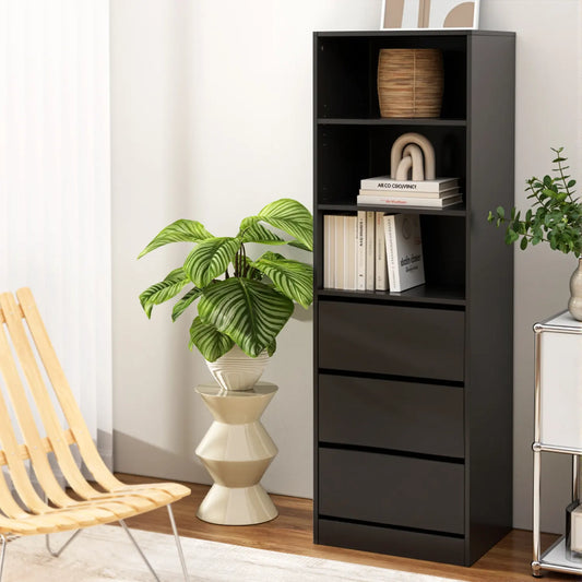 Artiss 3 Chest of Drawers Tallboy Cabinet Black