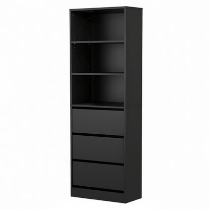 Artiss 3 Chest of Drawers Tallboy Cabinet Black - Image 8