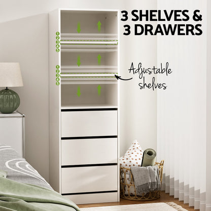 Artiss 3 Chest of Drawers Tallboy Cabinet White - Image 4