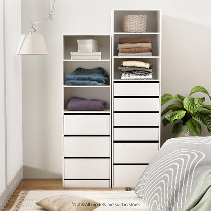 Artiss 3 Chest of Drawers Tallboy Cabinet White - Image 6