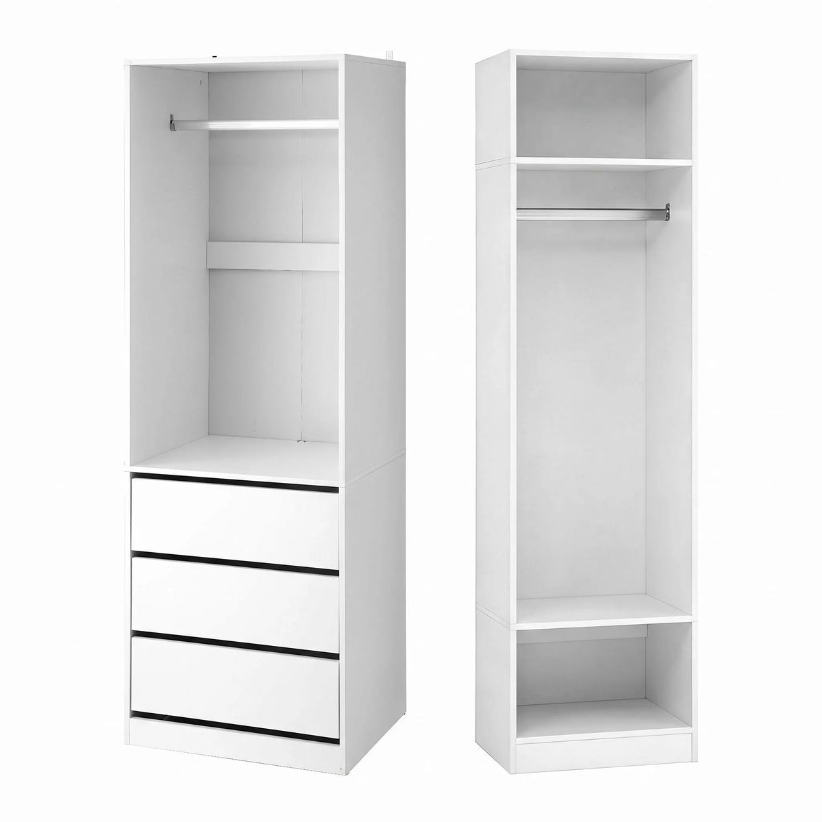 Artiss 2X Wardrobe Clothes Closet Storage Organiser Armoire White - Image 3