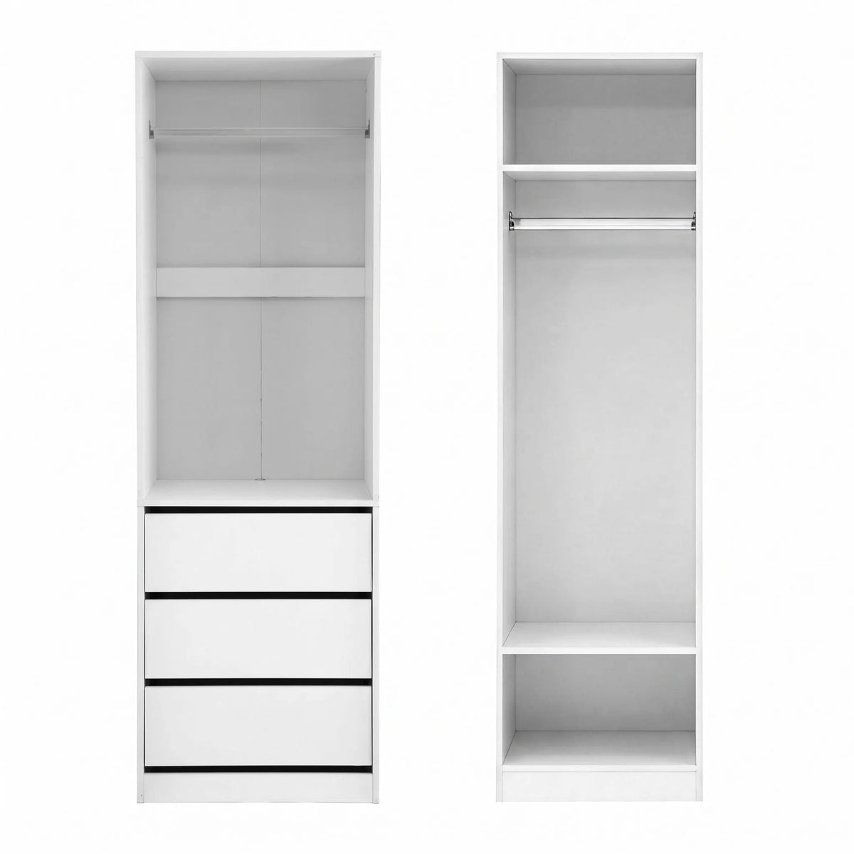 Artiss 2X Wardrobe Clothes Closet Storage Organiser Armoire White - Image 5