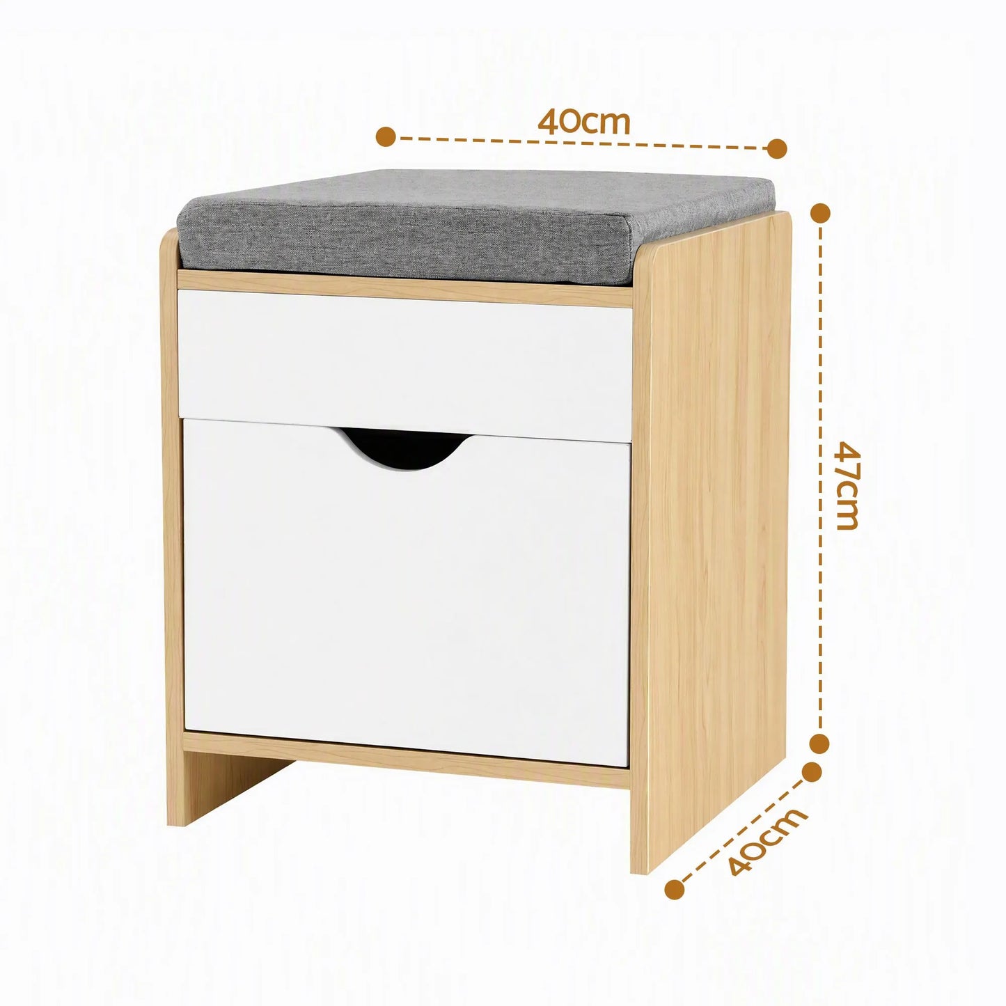 Artiss Storage Ottoman with Drawer 100kg Capacity Footrest Cushion Pine - Image 2