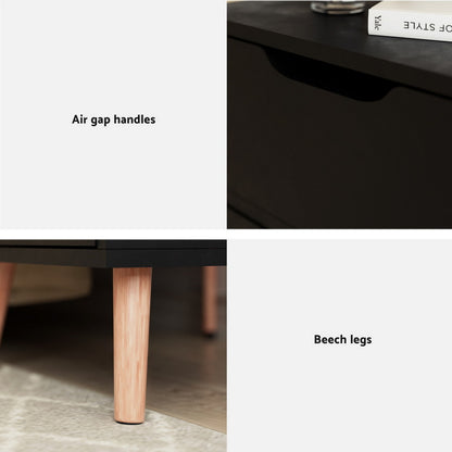 Artiss Bedside Table 2 Drawers - BODEN Black - Image 6