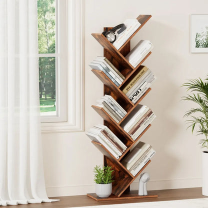 Artiss Tree Bookshelf 9 Tiers Walnut - Image 8