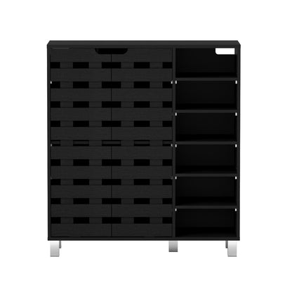Artiss Shoe Rack Cabinet 6 Tier Storage Shelf Black - Image 3