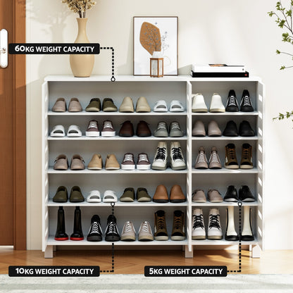 Artiss Shoe Rack Cabinet 30 Pairs Adjustable Shelf White - Image 6