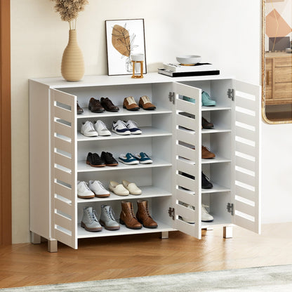 Artiss Shoe Rack Cabinet 30 Pairs Adjustable Shelf White - Image 7