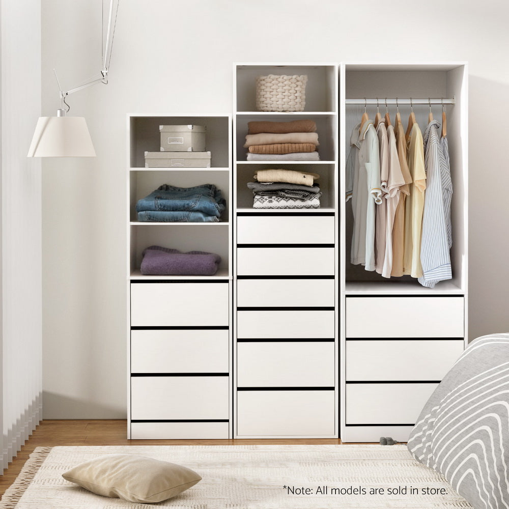 Artiss Wardrobe Clothes Closet Storage Organizer White - Image 6