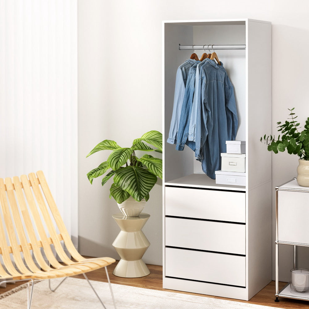 Artiss Wardrobe Clothes Closet Storage Organizer White - Image 7