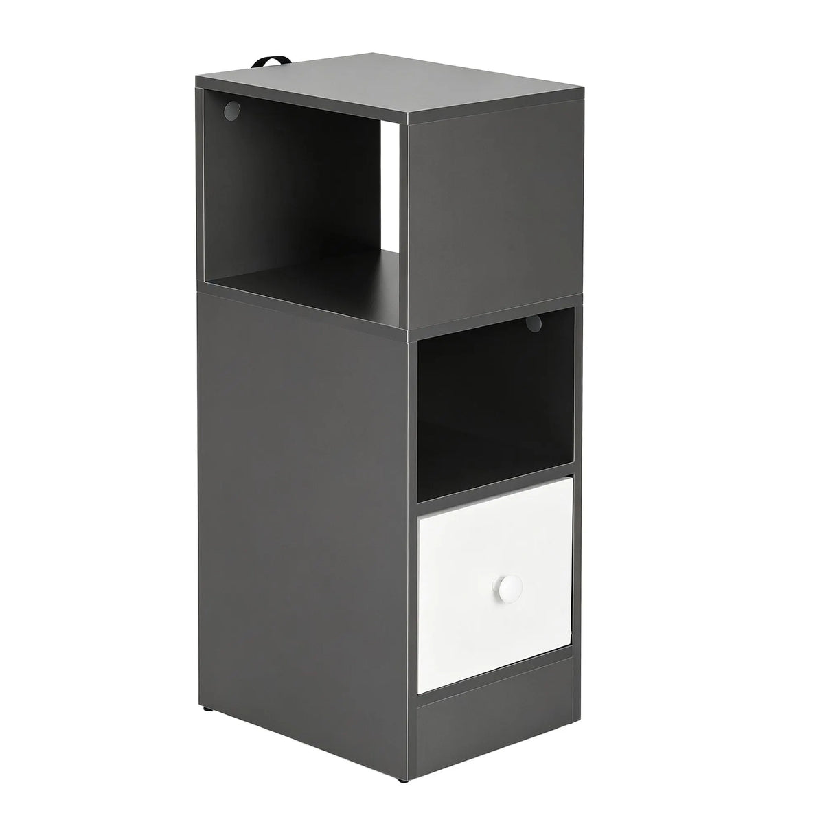 Artiss Narrow Bedside Table Grey Small Side Cabinet 1 Drawer - Image 5