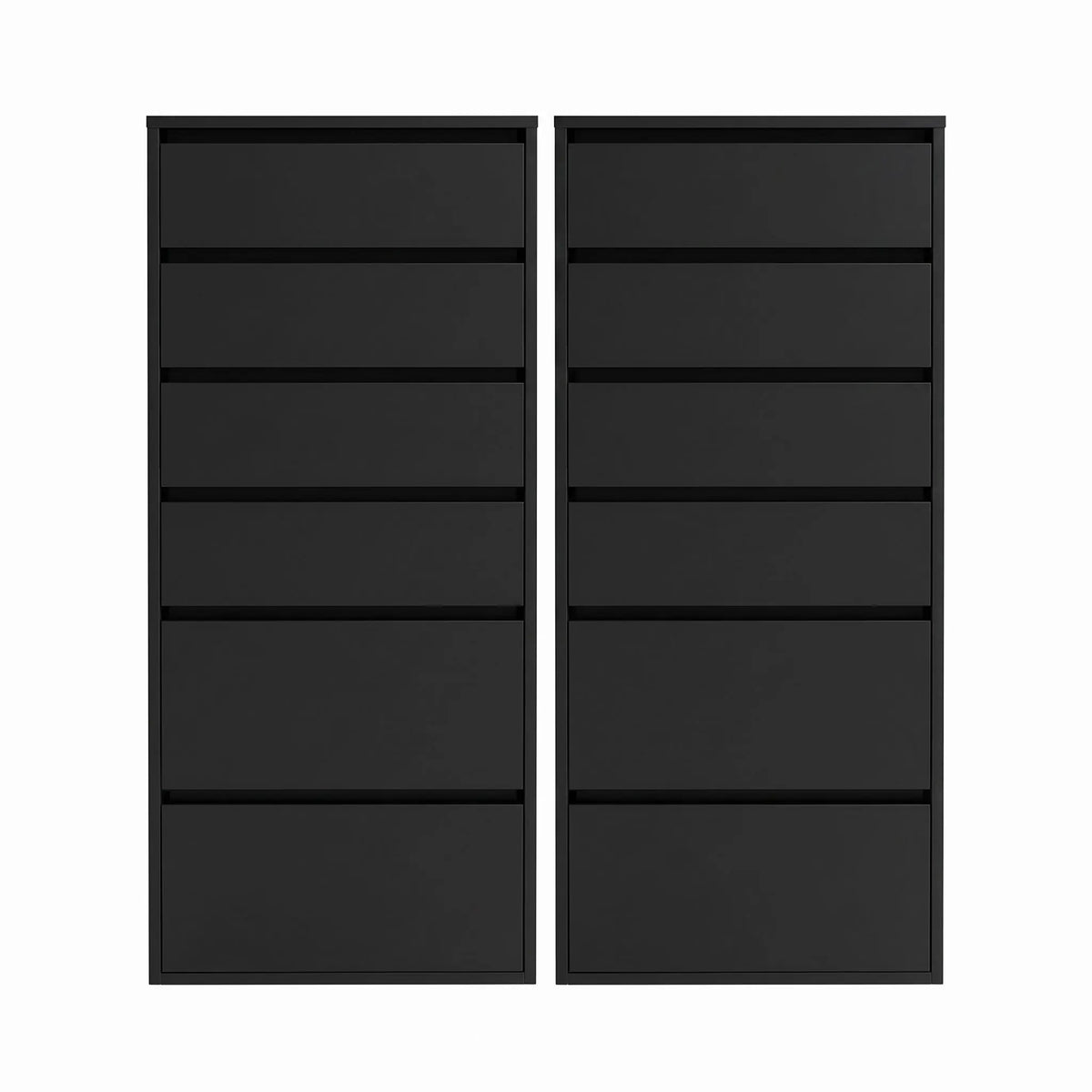 Artiss 2x Chest of 6 Drawers Dresser Tallboy Black - Image 5