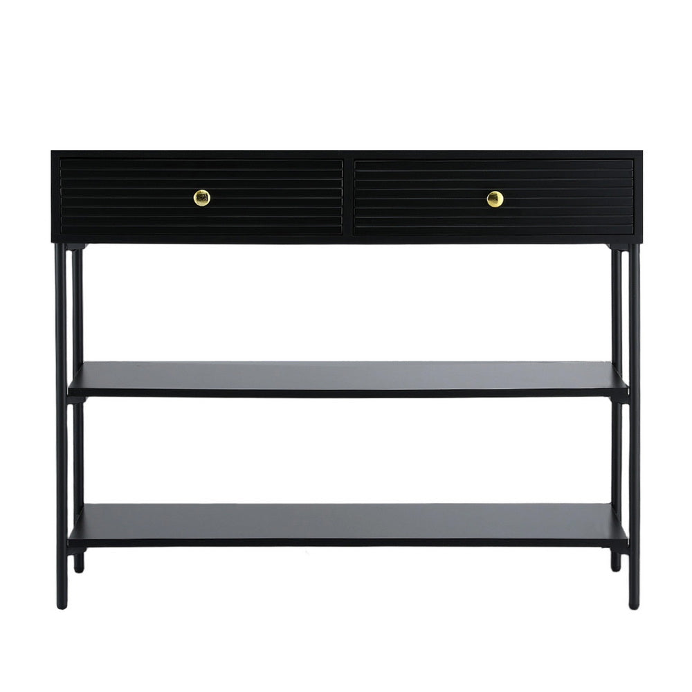 Artiss Console Table 3-Tier Black - Image 3