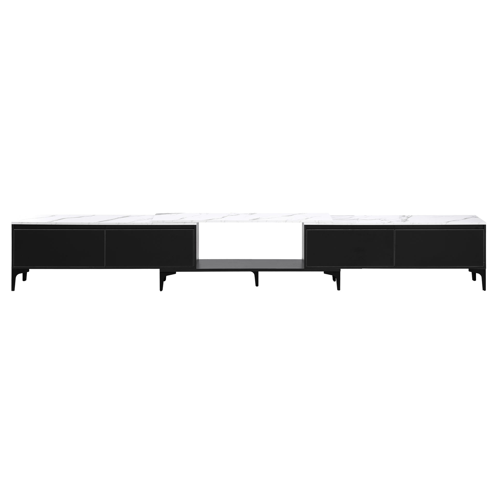Artiss TV Cabinet Entertainment Unit Stand Extendable Black - Image 4