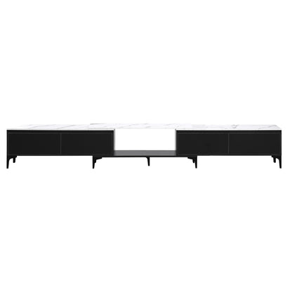 Artiss TV Cabinet Entertainment Unit Stand Extendable Black - Image 4