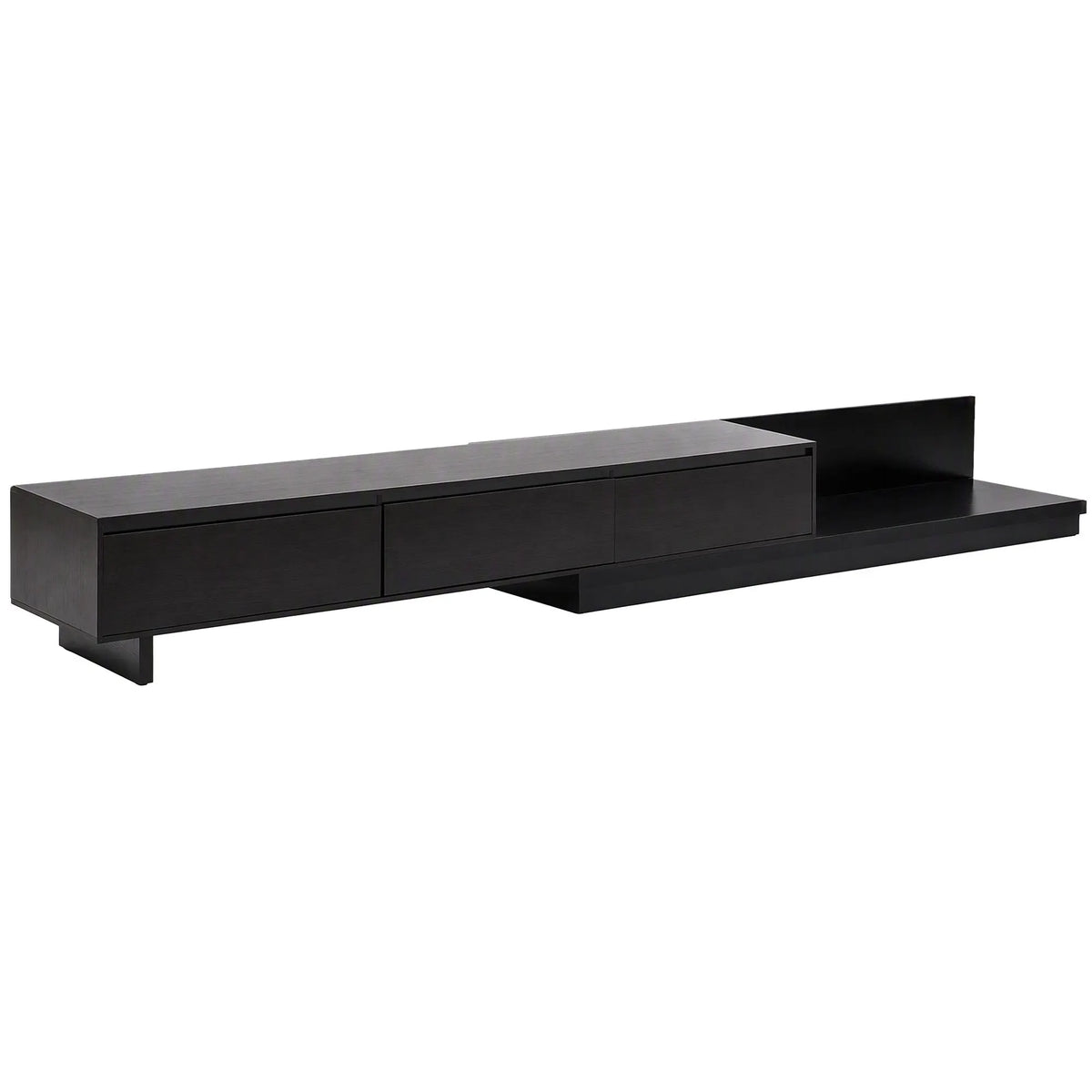 Artiss Extendable TV Unit 200CM 3 Storage Drawers Dark Walnut & Black - Image 3