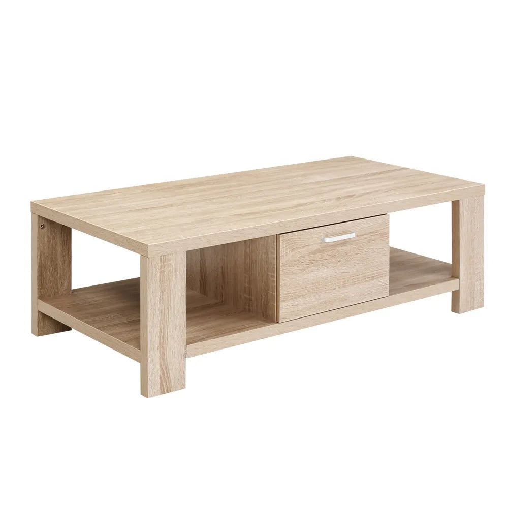 Artiss Coffee Table 1 Drawer Oak Maxi - Image 7