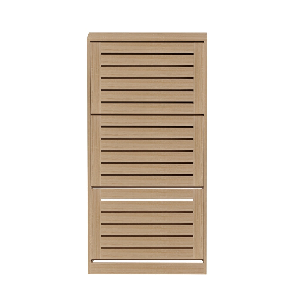 Artiss Shoe Cabinet Storage Drawer 45 Pairs Pine - Image 3