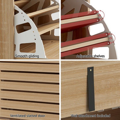 Artiss Shoe Cabinet Storage Drawer 45 Pairs Pine - Image 5