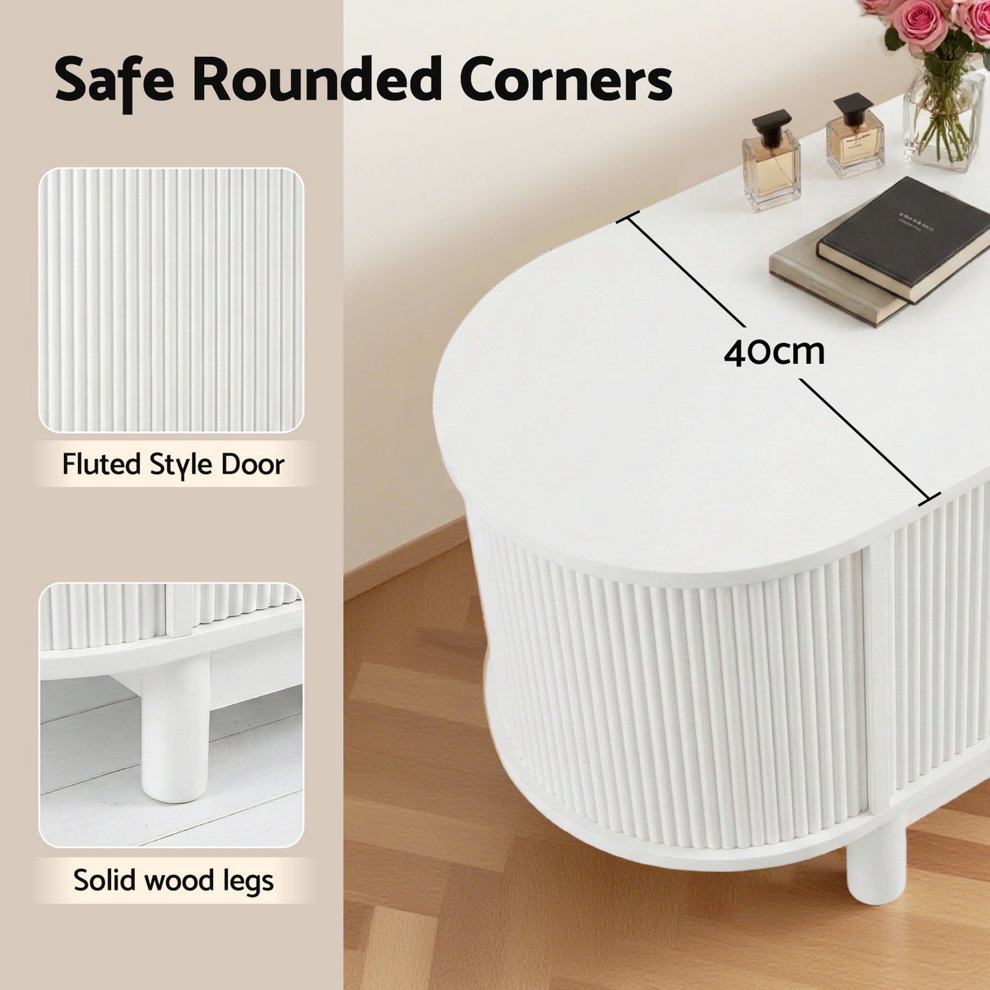 Artiss TV Unit Entertainment Unit Storage Cabinet 160cm White - Image 6