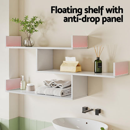 Artiss Floating Wall Shelf 3 Tier White - Image 4