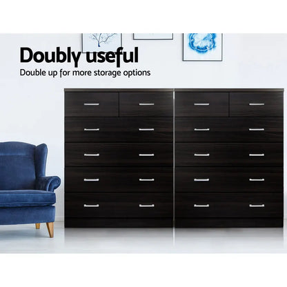 Artiss 6 Chest of Drawers - ANDES Walnut - Image 8