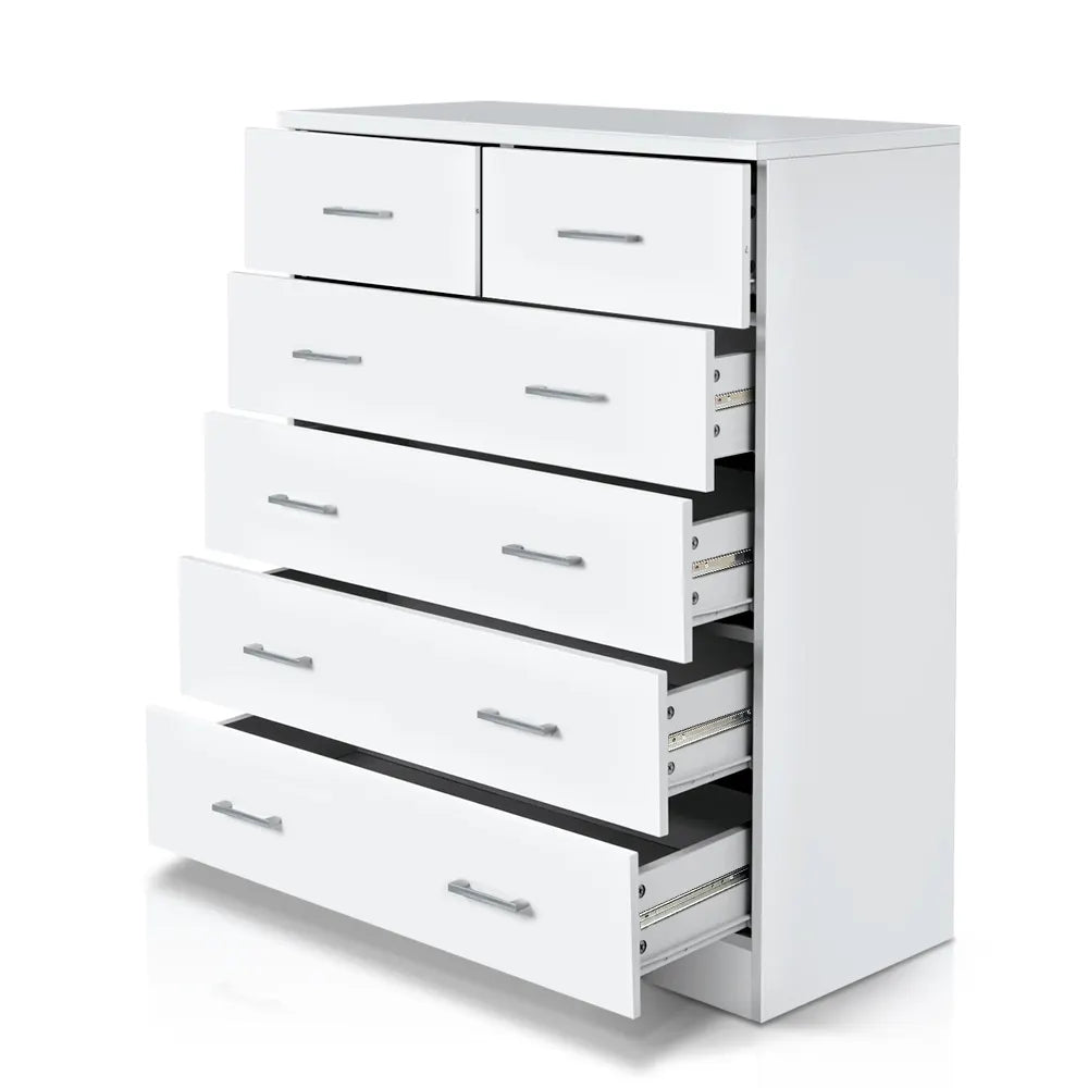 Artiss 6 Chest of Drawers - ANDES White - Image 3